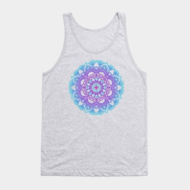 Mandala blue purple Tank Top by Mako Design 